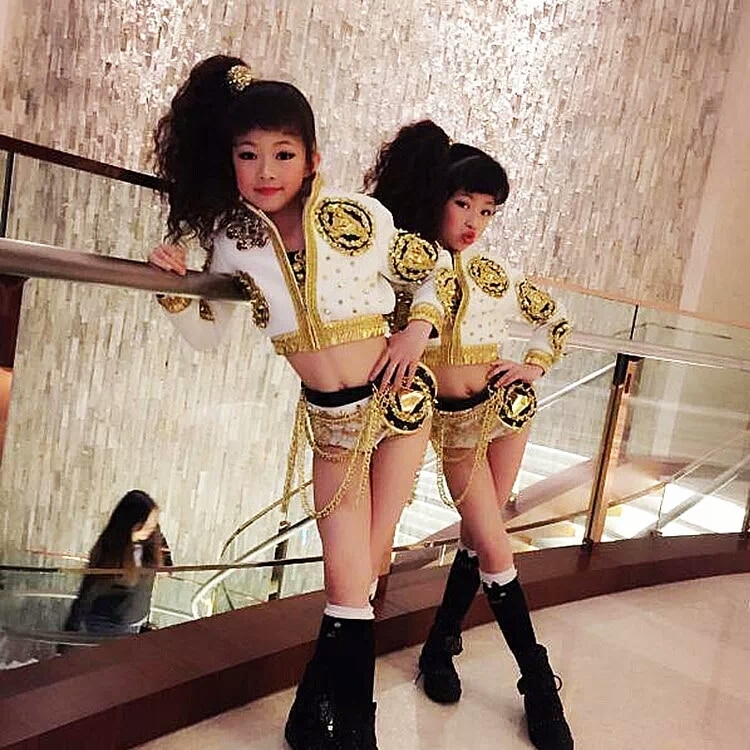 Children's Jazz Dance Wear Girls' Drum Performances Hip-Hop Modern Dance Children's Clothes Show
