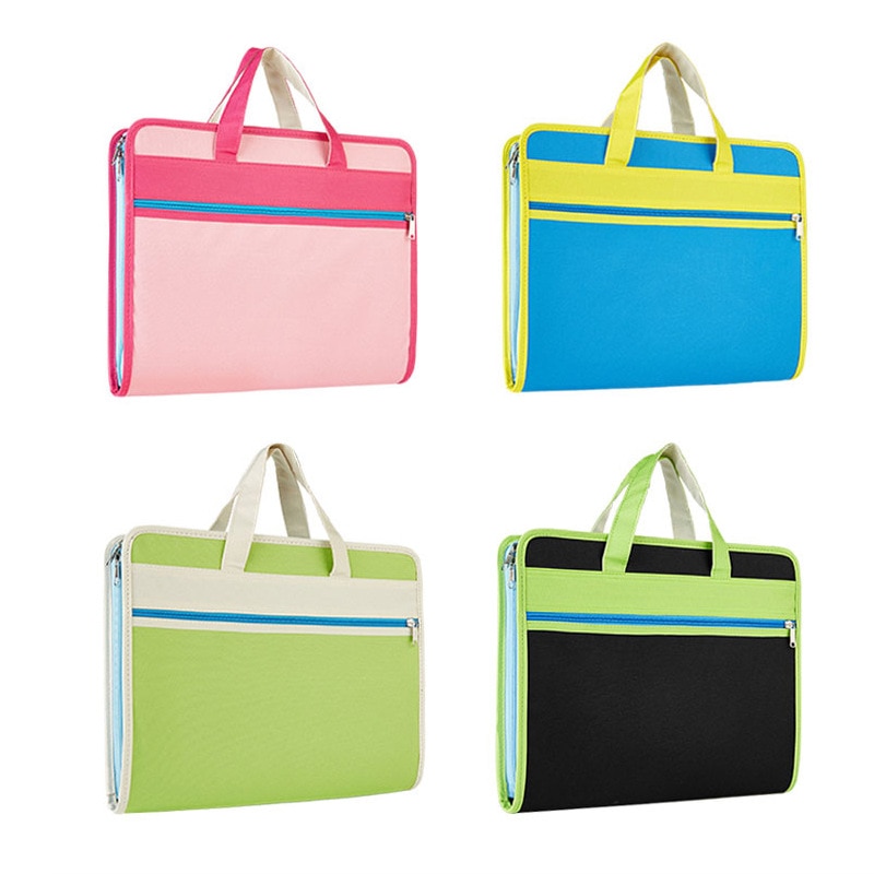 13 Zakken Uitbreiden Bestandsmap A4 Size Kleur Canvas Accordeon Document Organizer Rits Sluiting Met Draagbare Handvat