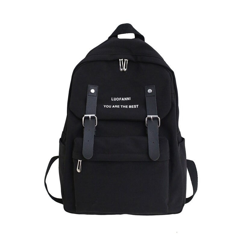 Child School Bags Teenage Trend Female Backpack Waterproof Children Student Schoolbags Nylon Backpack Teen Women: Black