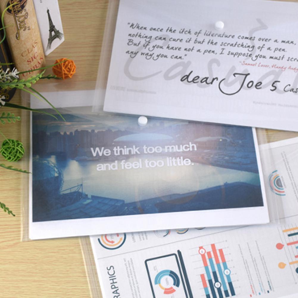 Papers Envelope Organizer Case Snap Button Storage Container for Document School Student Supply r20 A4 File Bag