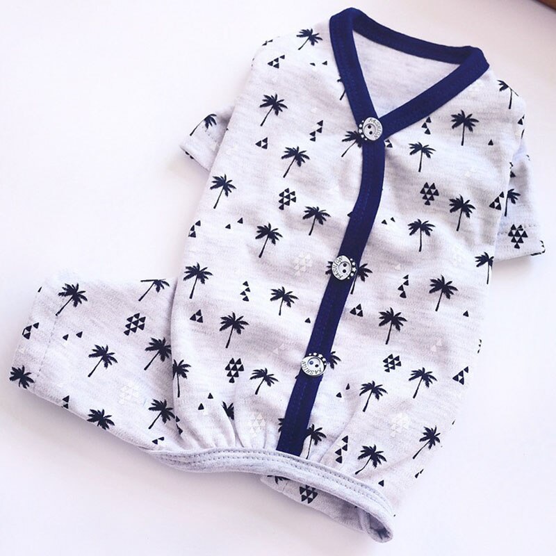 Pure Cotton Pajamas Maple Leaf Dog Clothes Puppy Cat Jumpsuit Pyjamas For Small Dogs Chihuahua Botton Sleepingwear Clothing PJS