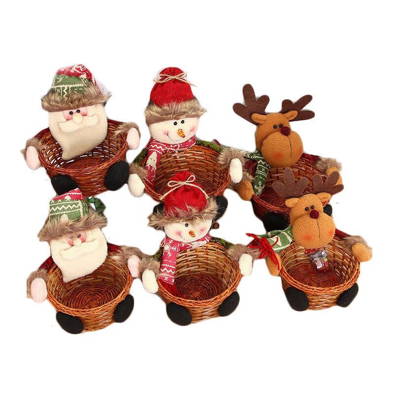 22*22Cm Kerst Snoep Mand Fruitmand Kerstmis Versieren Kinderen Verpakking
