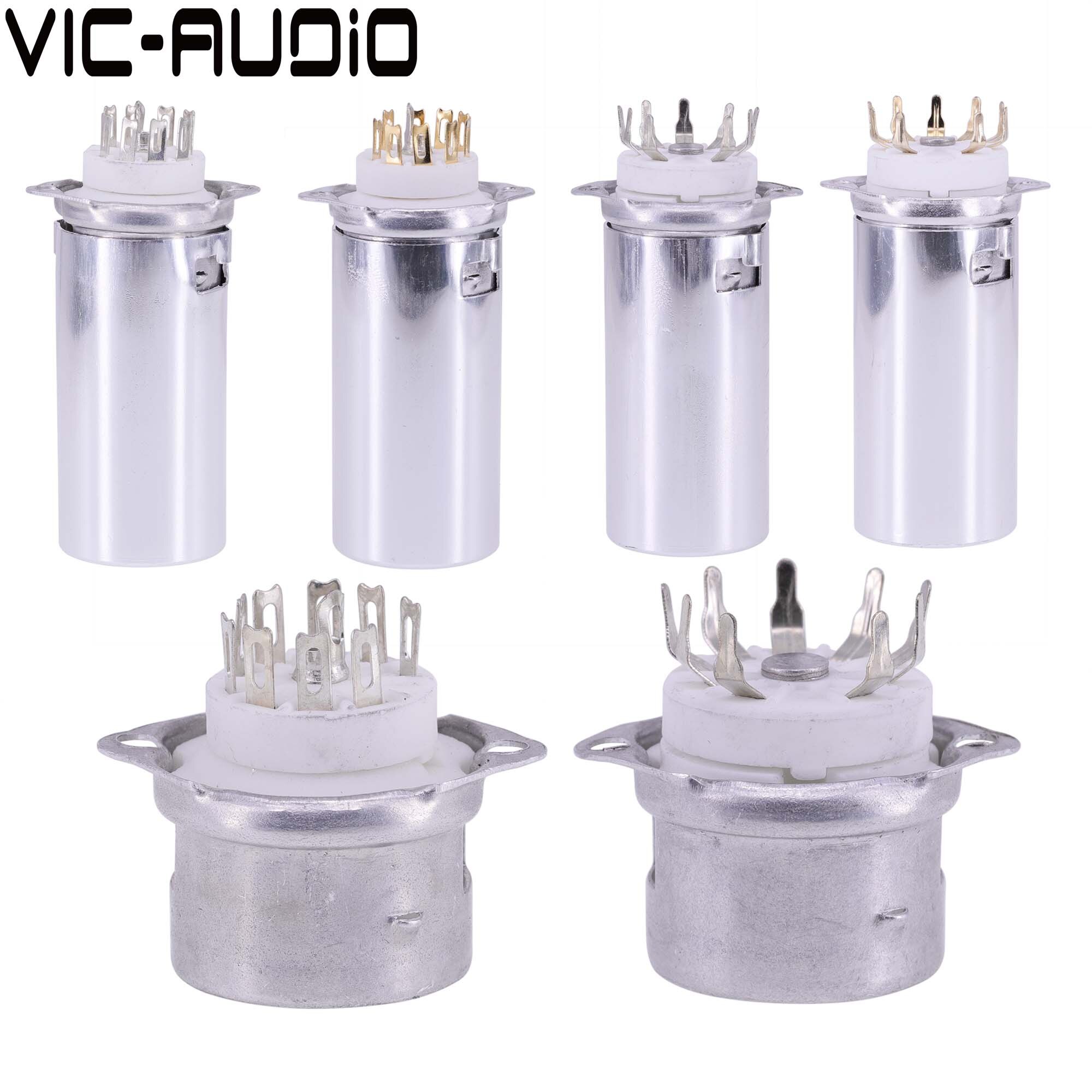 10Pcs Volledige Aluminium Buis Socket Afscherming Cover Voor 9-Pin 12AX7 12AU7 5670 ECC82 ECC83 Vacuüm Buis Schild vacuüm Buis
