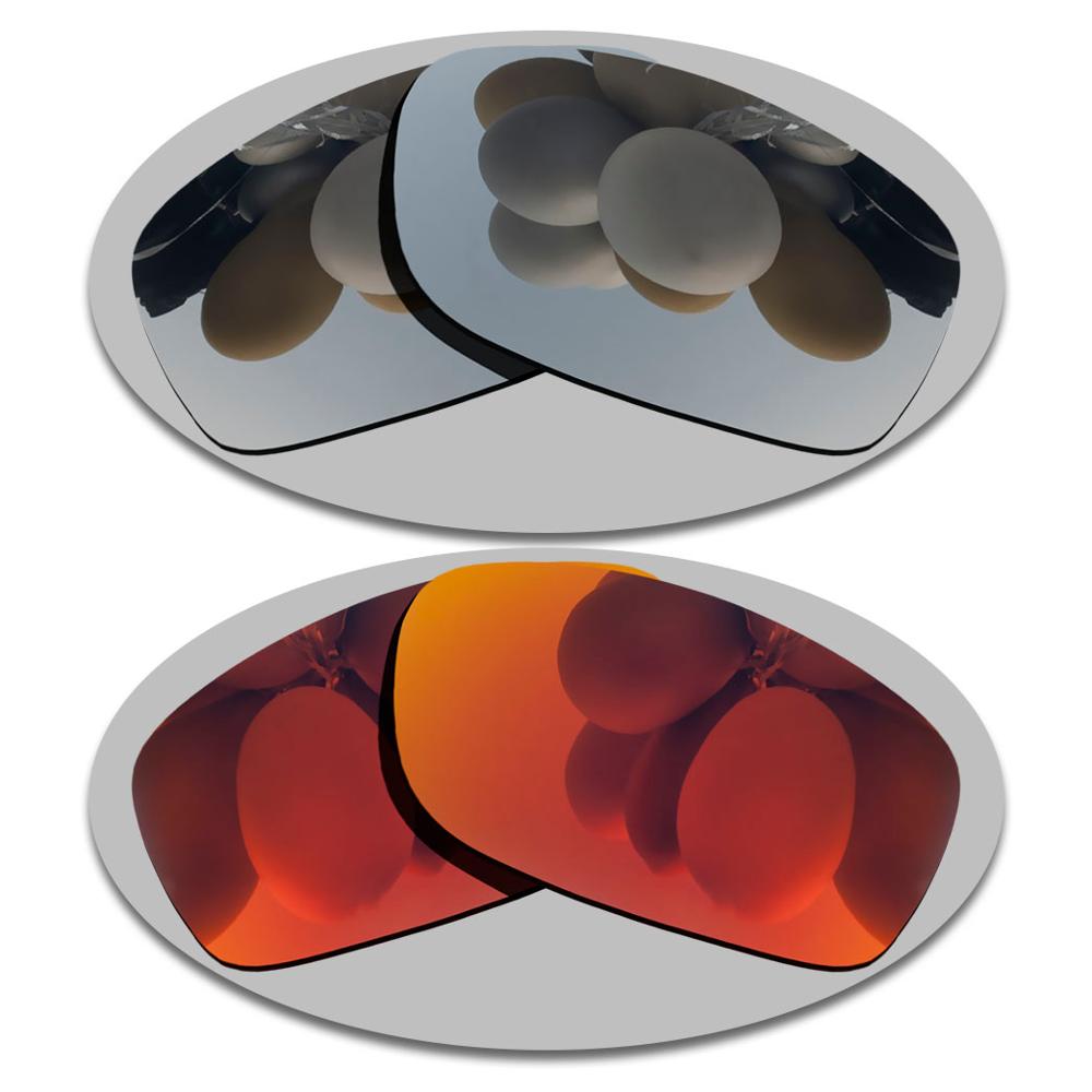 Gepolariseerde Zonnebril Vervanging Lenzen Voor-Fives Squared OO9238 Frame-Vele Variëteiten: Silver-Fire Red