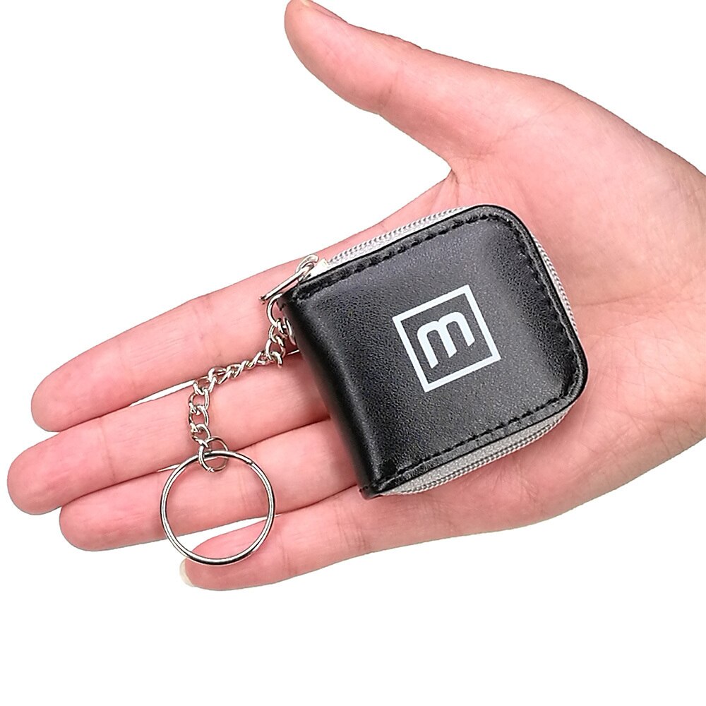 Leuke Zwarte 6 Slots Mini Geheugenkaart Case Opslag Draagtas Micro SD Nano SIM Houder Kleine Portemonnee met sleutelhanger Draagbare