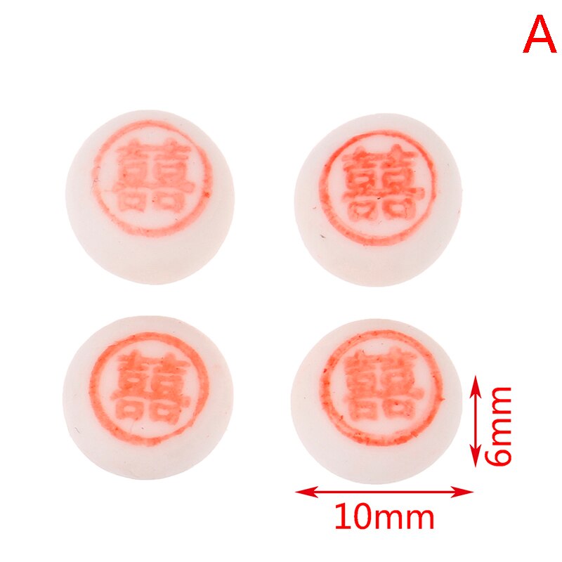 1: 12 accessori per Astuccio delle bambole mini cibo giocare a simulazione di pasticceria cinese modello di argilla Fu torta Xi torta Shou torta compleanno/torta nuziale: A