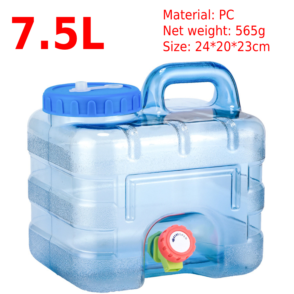 5/7.5/8/10/12/15L Capaciteit Outdoor Water Emmer Draagbare Rijden Wateater Emmer Draagbare Tank Container met Kraan Voor Camping: Black