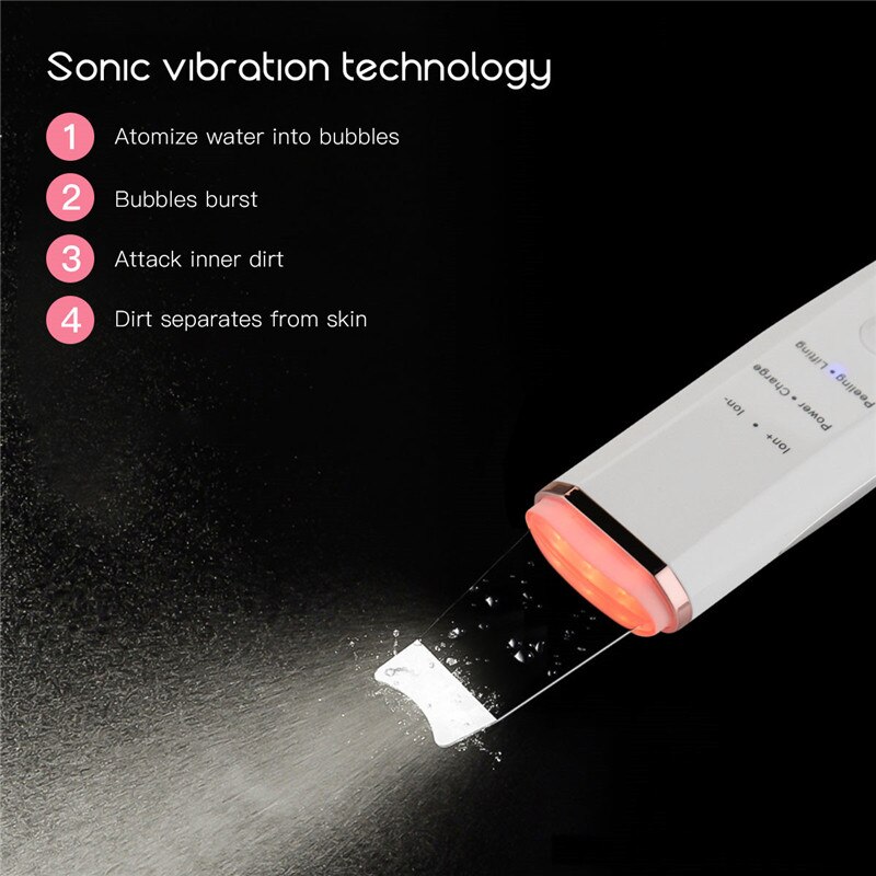 Ultraschall Ionen Gesicht Wäscher USB ems Mikrostrom Haut Reiniger Akne Auszieher Mitesser Toten Haut Schaber Vibrierende Peeling