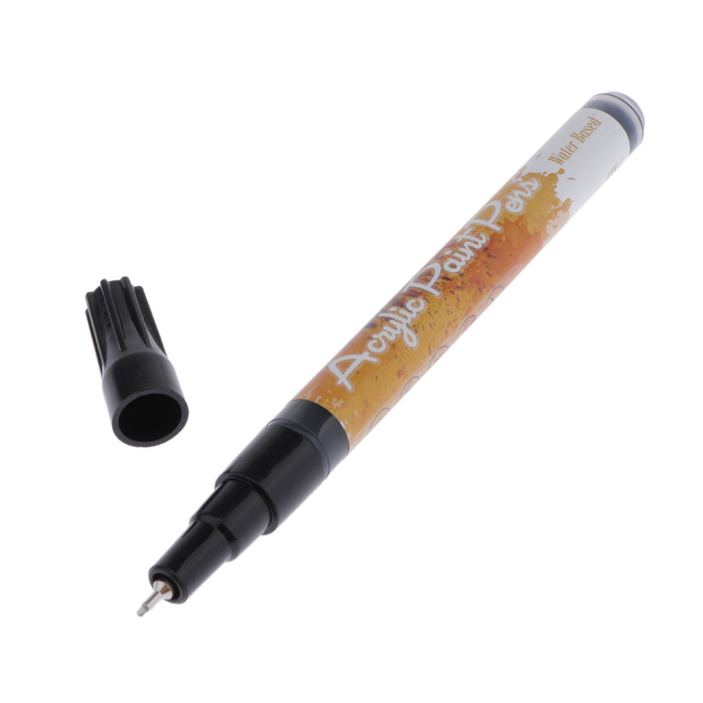 Zwarte Verf Pennen Voor Rock Schilderen, Steen, Keramiek, Glas, Hout. Acryl Verf Marker Pennen Extra-Fijne Tip 0.5 Mm