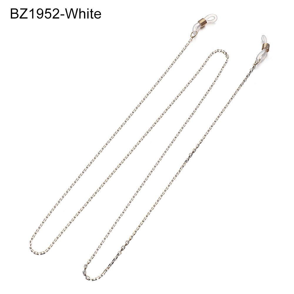 Pearls Sunglasses Chains for Women Metal Charms Eyeglasses Lanyard Necklace Glasses Holder Strap Cord Eyewear Retainer: BZ1952-White