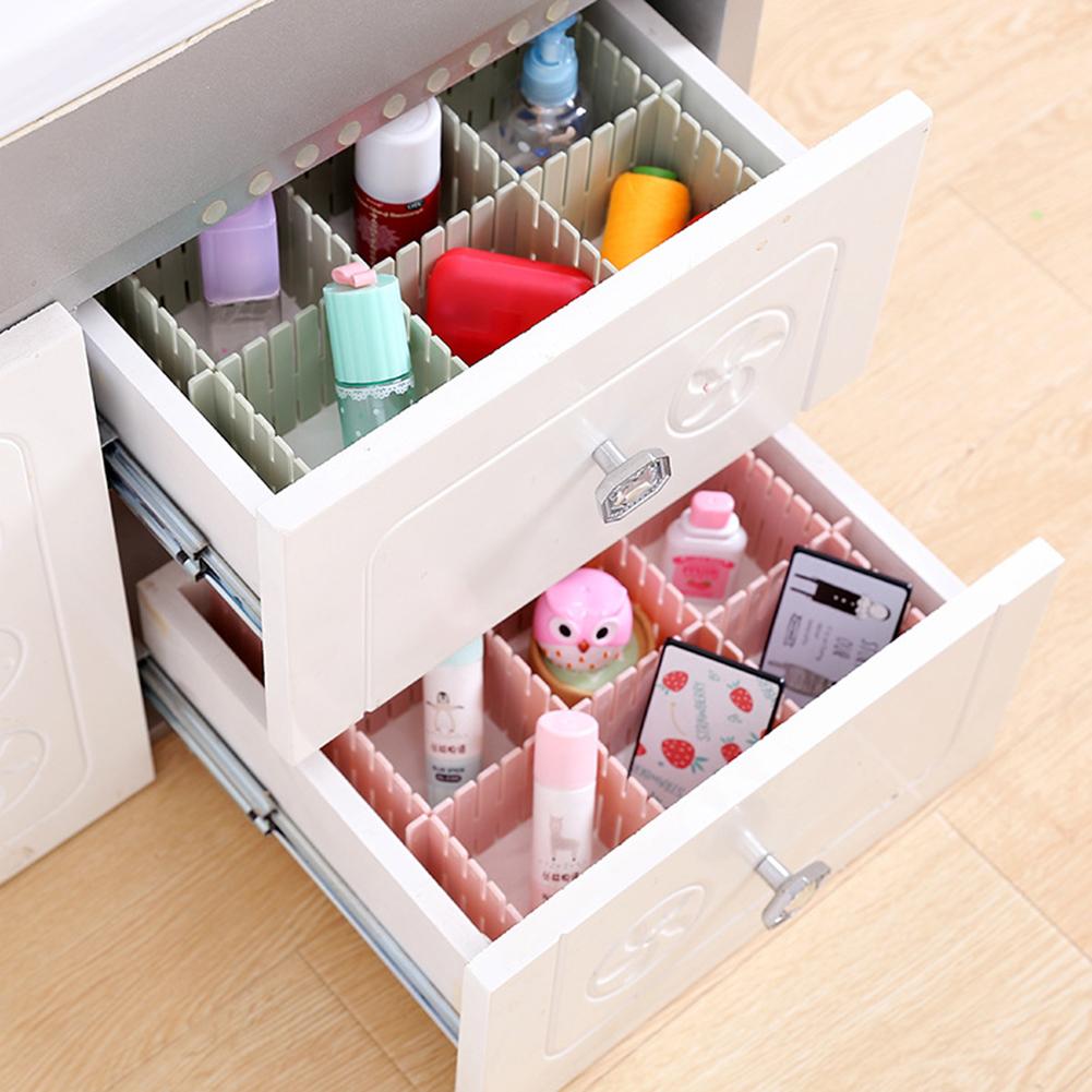 Separador de cajones de combinación para el hogar, Partición de almacenamiento de ropa interior, PP, rejilla de acabado ajustable, tablero de partición de Color liso