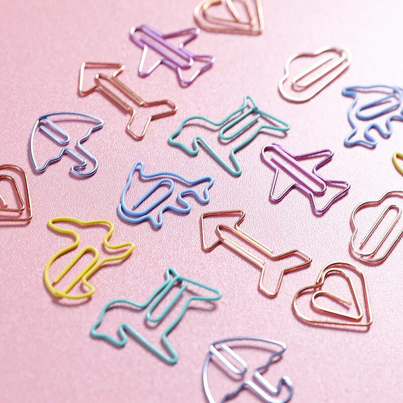 12pcs/lot Cartoon Shape Mini Paper Clips Bookmark Kawaii Stationery Binder Clips Photos Tickets Notes Paper Clip Stationery
