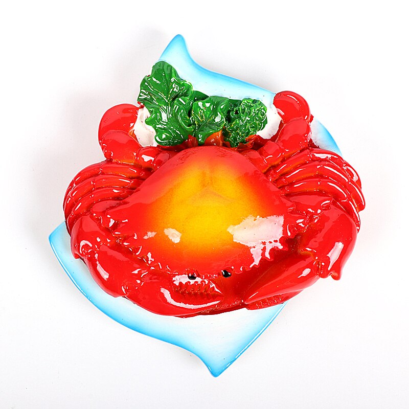 Bionische voedsel koelkast magnetische pasta melk pan ei brood tomaat koelkast plakken bericht stok magneet knop home decoratie: crab
