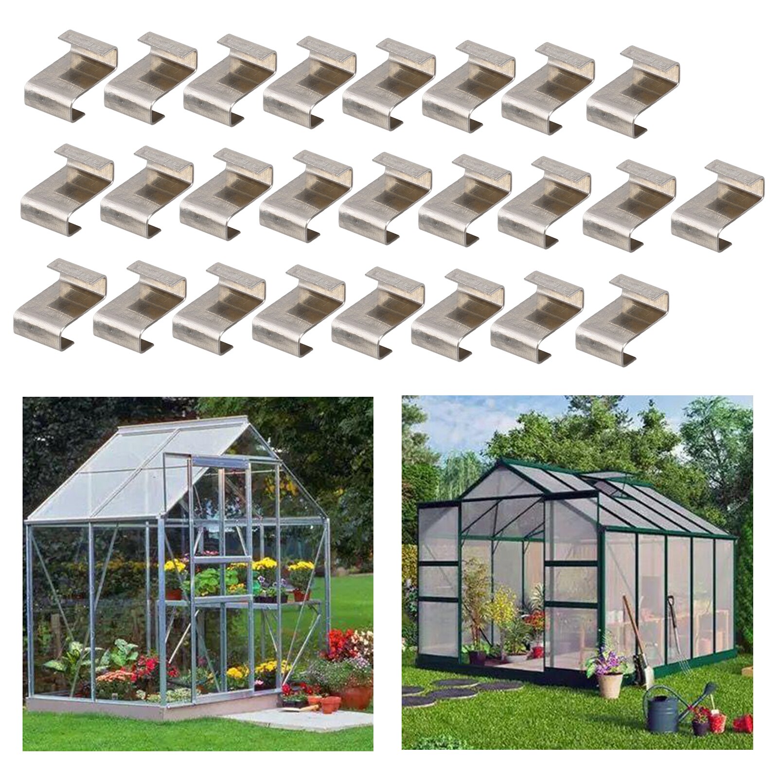Set of 25 Greenhouse Glass Z Clips Glass Glazing Clips Overlap Spare Parts Greenhouse Glass Fixing Replacement