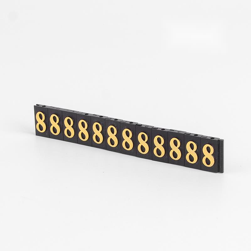 Large Size Bronzing Convex Word Bar 1000 Position Aluminum Alloy Base Price Plate Digital Stick Adjustable Combined: Golden 8