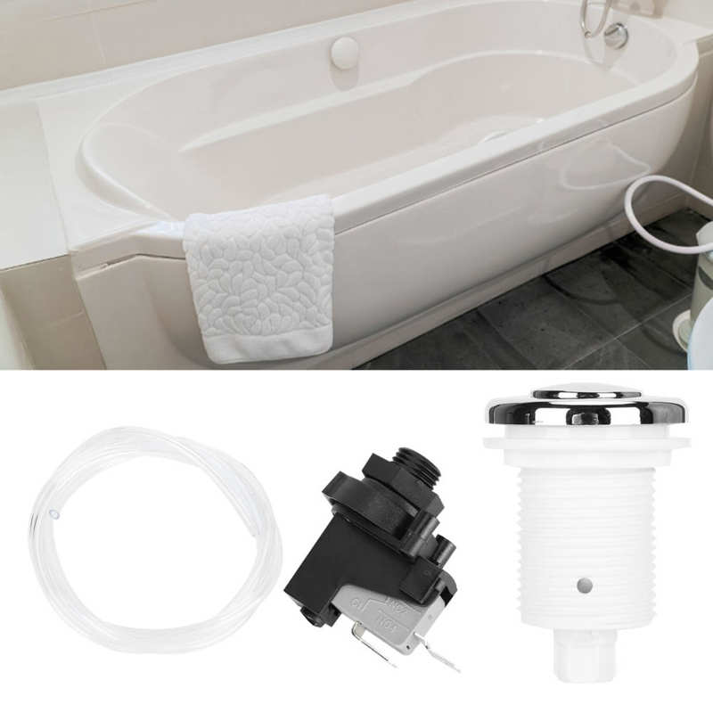 AC 250V Stainless Steel Air Button Switch Spa Pool On Off Push Pneumatic Switch Bath Spa Tubing Kits For Home Tools