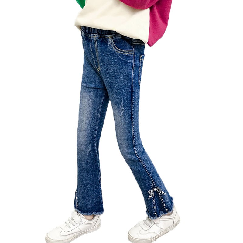 Jean fille pantalon Slim moulant botte coupe bas pantalon Denim enfant pour enfant vetement enfant adolescent 6 8 10 12 14 ans