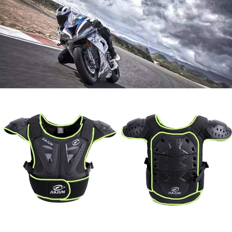 Adult Motorcycle Dirt Bike Body Armor Protective Gear Chest Back Protector 6XDB: Green / L