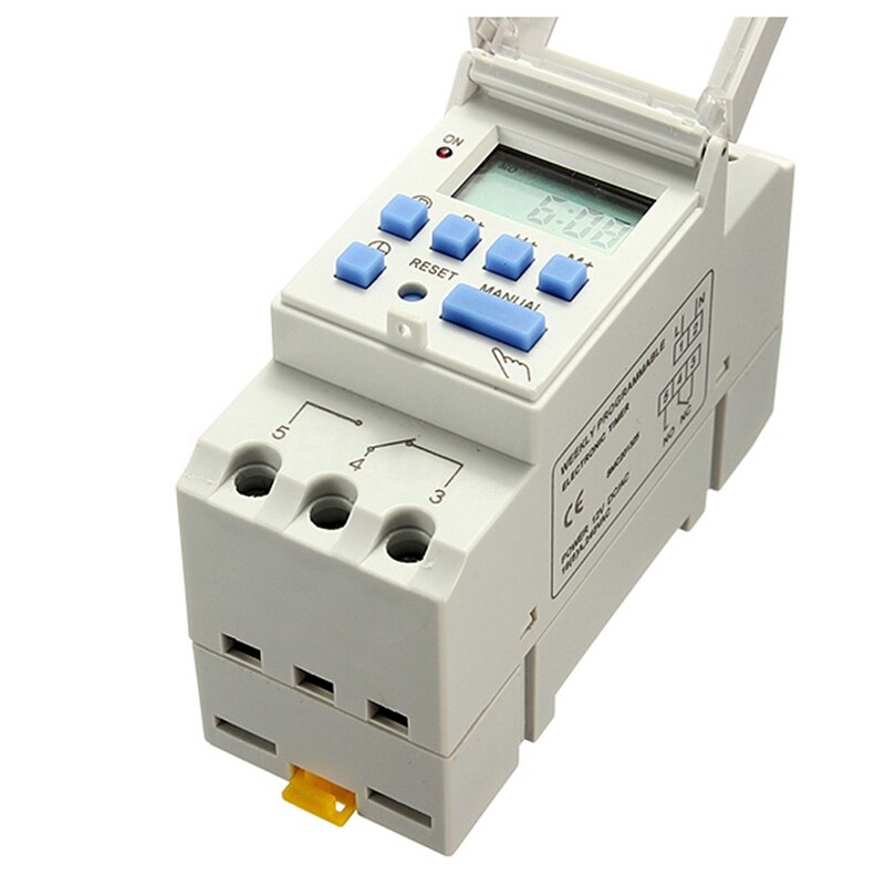 Din Rail Tijdrelais Schakelaar Digitale Lcd Programmeerbare Timer Dc 12V 16A