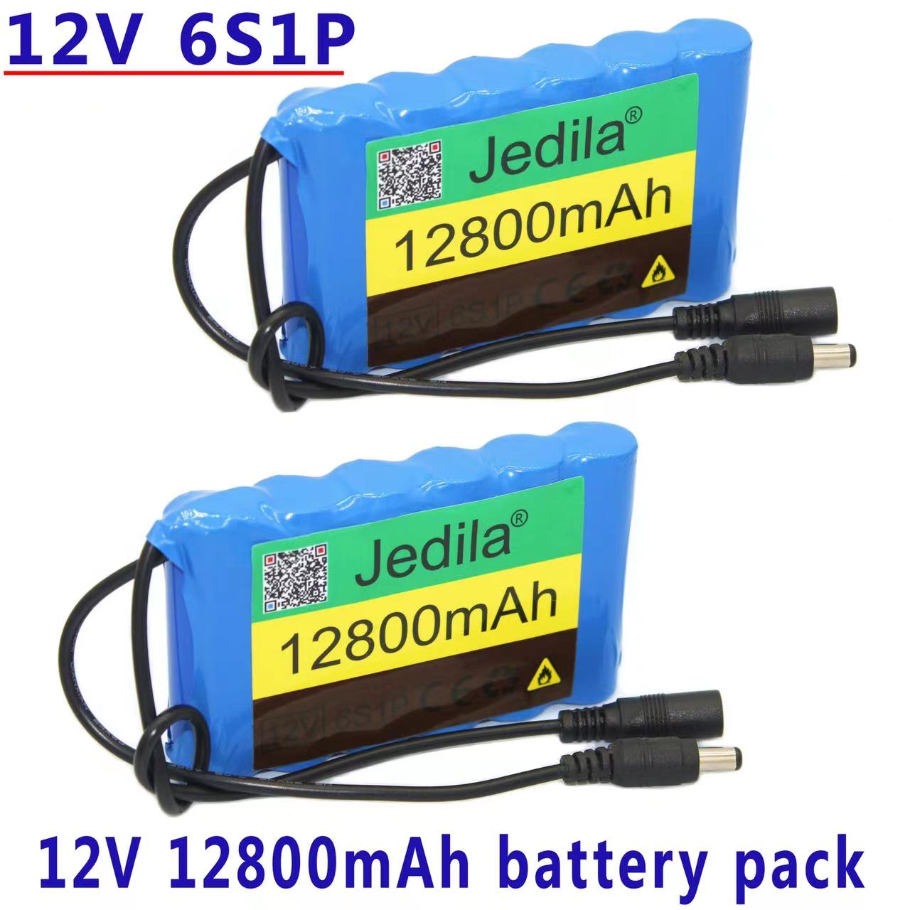 .Portable Super 12V 12800mah battery Rechargeable Lithium Ion battery pack capacity DC 12.6v 12.8Ah CCTV Cam Monitor..