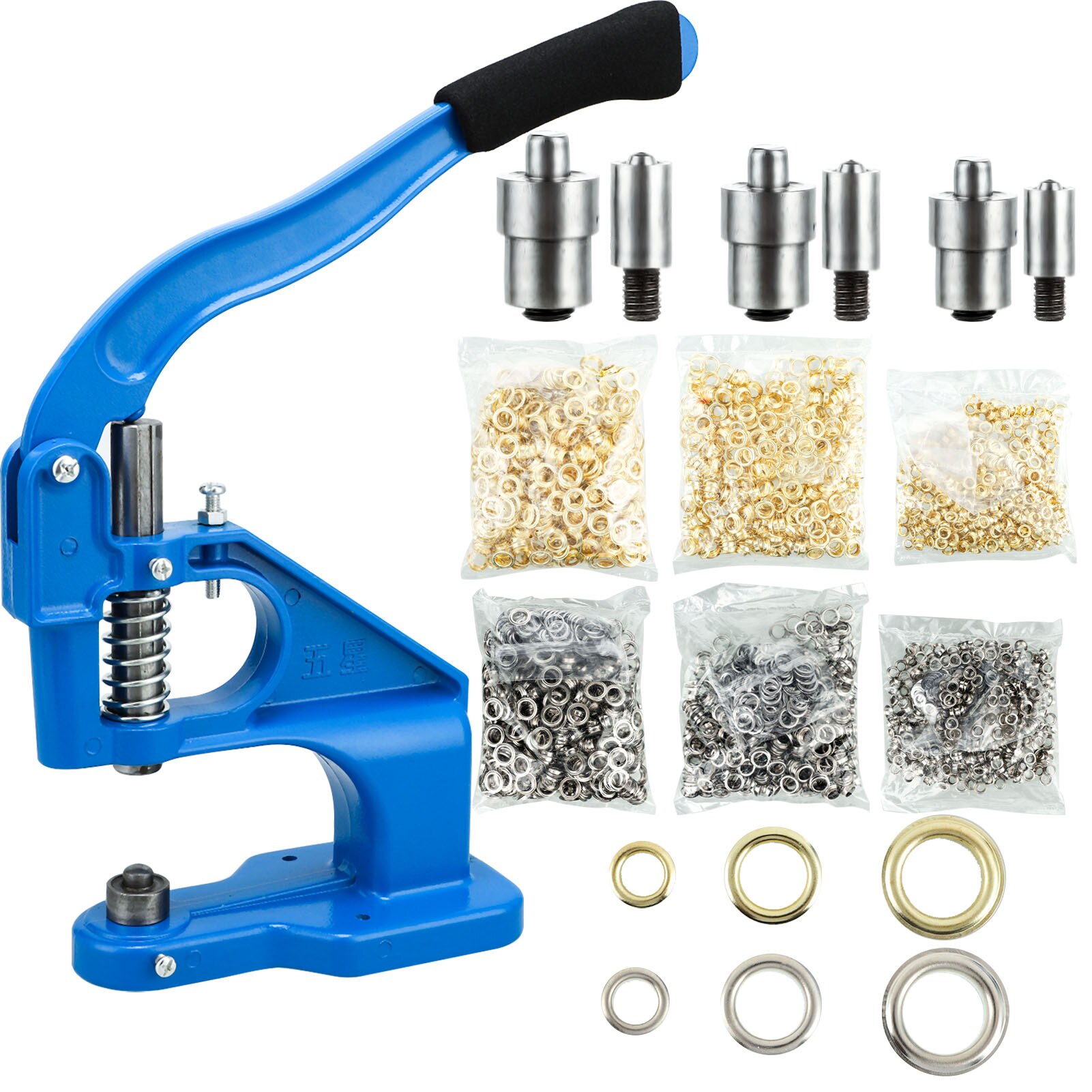 Grommet Eyelet Machine Punch Manual Installation Tool Hand Press Sew Pressing Clamp Machine DIY Manual Snap Press for Eyelets
