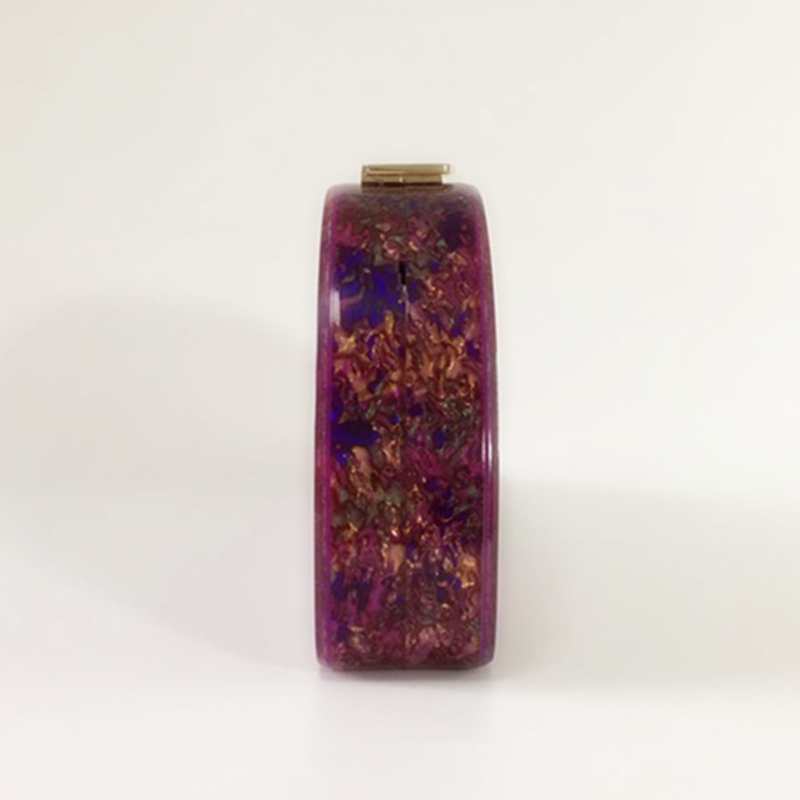 Hardbox halvcirkel akryl kvällsväskor dam skal clutch handväska färgglad fest bal messenger bag vintage handväskor