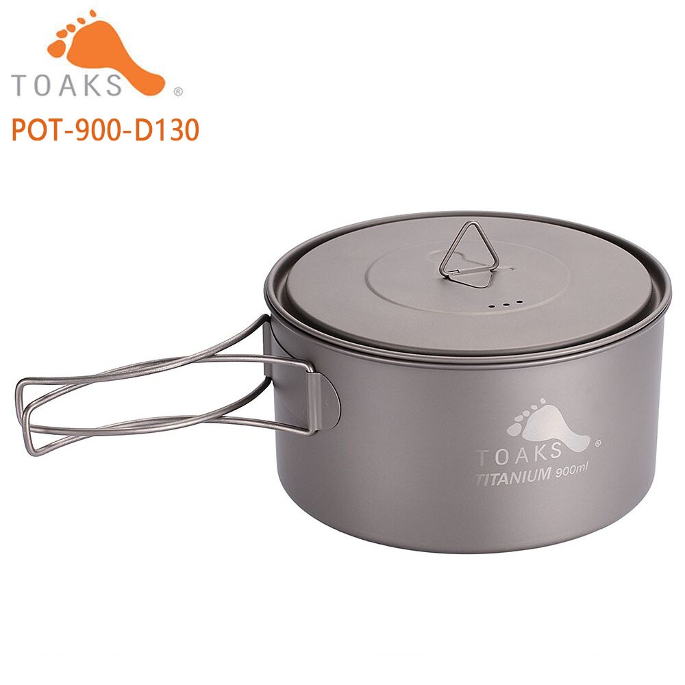 TOAKS Outdoor Titanium 900 ml Pot Camping Kookpotten Picknick Ultralight Titanium Pot met deksel en handvat