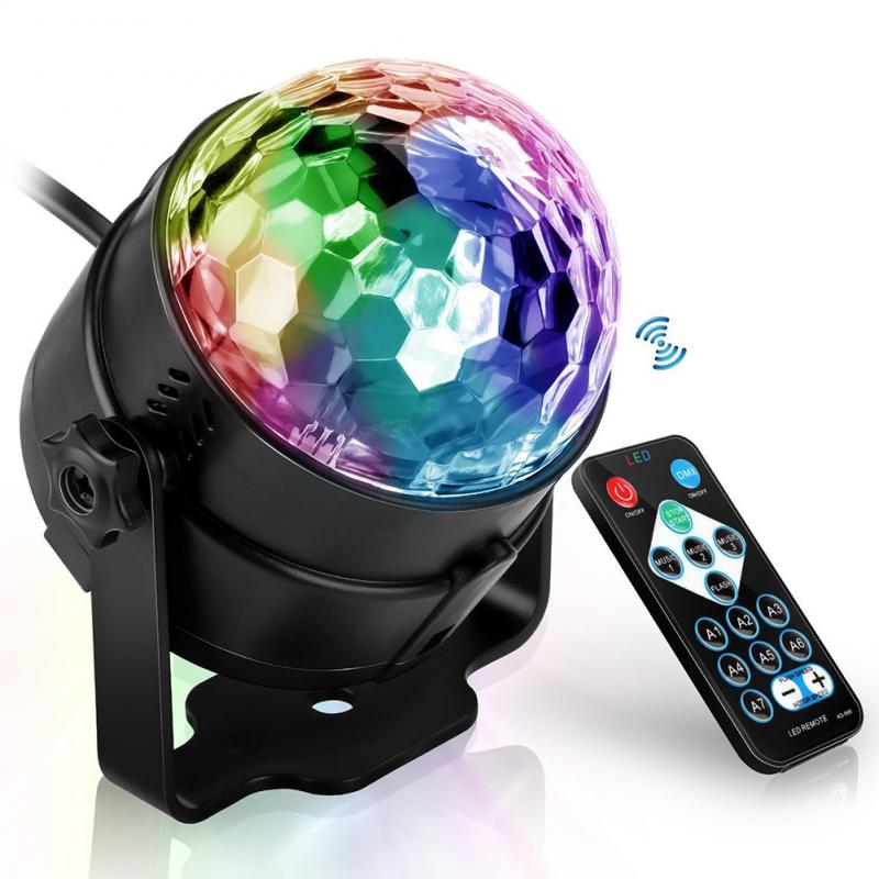 7 couleurs éclairage de scène 3W son activé fête lumières famille Portable Dj lumières USB Rechargeable Bar Club Disco lumières: UK PLUG