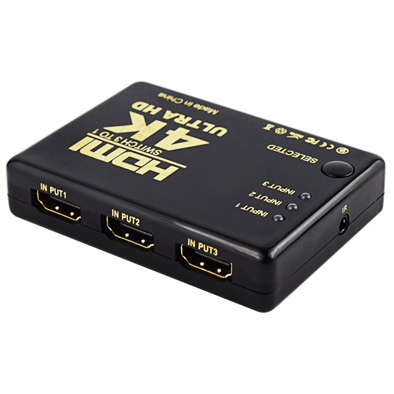 Ultra Hd 4K X 2K Hdmi Switch 3X1 3 Poort Switcher Selector 3D 1080P W/Ir-afstandsbediening