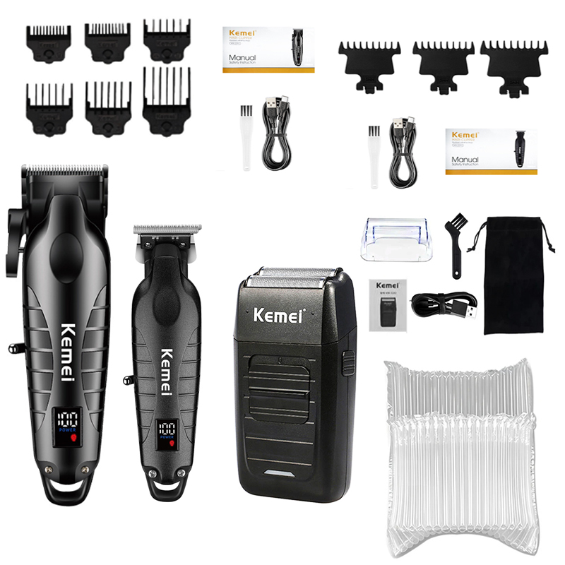Kemei tondeuse set voor mannen, elektrisch scheerapparaat, tondeuse, professionele snijmachine, KM-2290, KM-2293, KM-1102: Blauw
