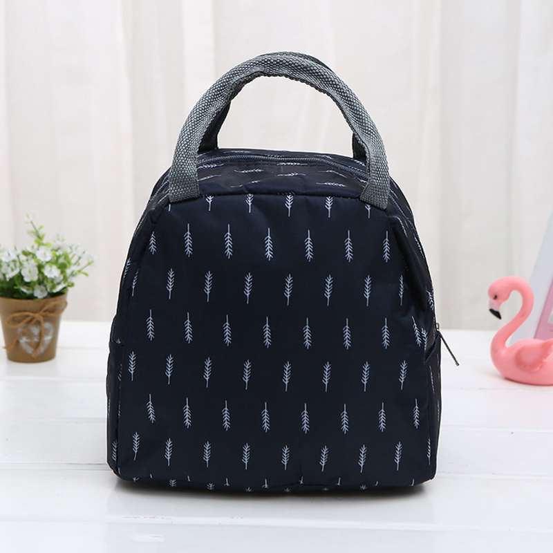 Waterproof Portable Lunch Bag Thermal Insulated Snack Carry Tote Bag Travel Picnic Food Storage Pouch: navy C