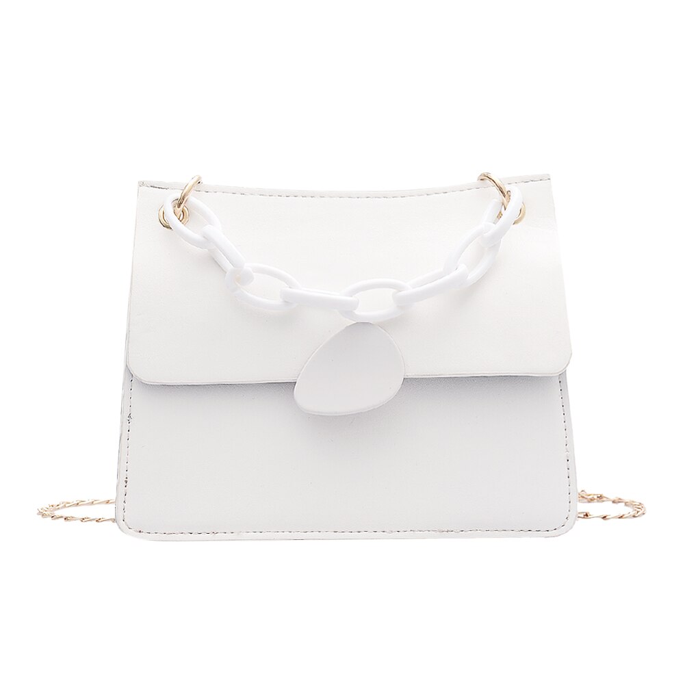 Doce cor grossa corrente couro do plutônio crossbody sacos para as mulheres 2020 elegante bolsas de ombro feminino bolsa de viagem cruz corpo: WHITE