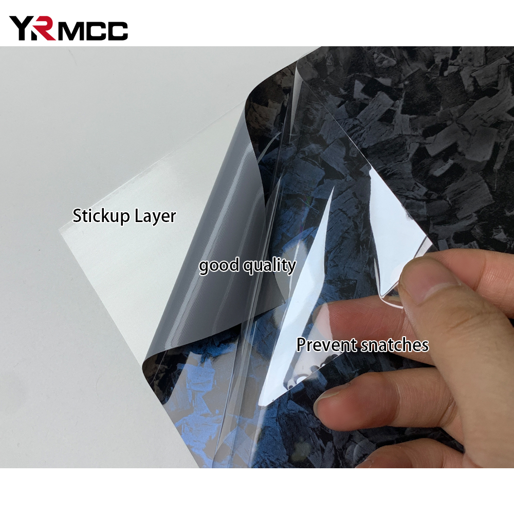Carbon Fiber Vinyl Wrap Wasserdichtes, selbstklebendes Vinyl Auto Tuning Autoaufkleber Geschmiedete Kohlefaserfolie Autozubehör für den Innenbereich