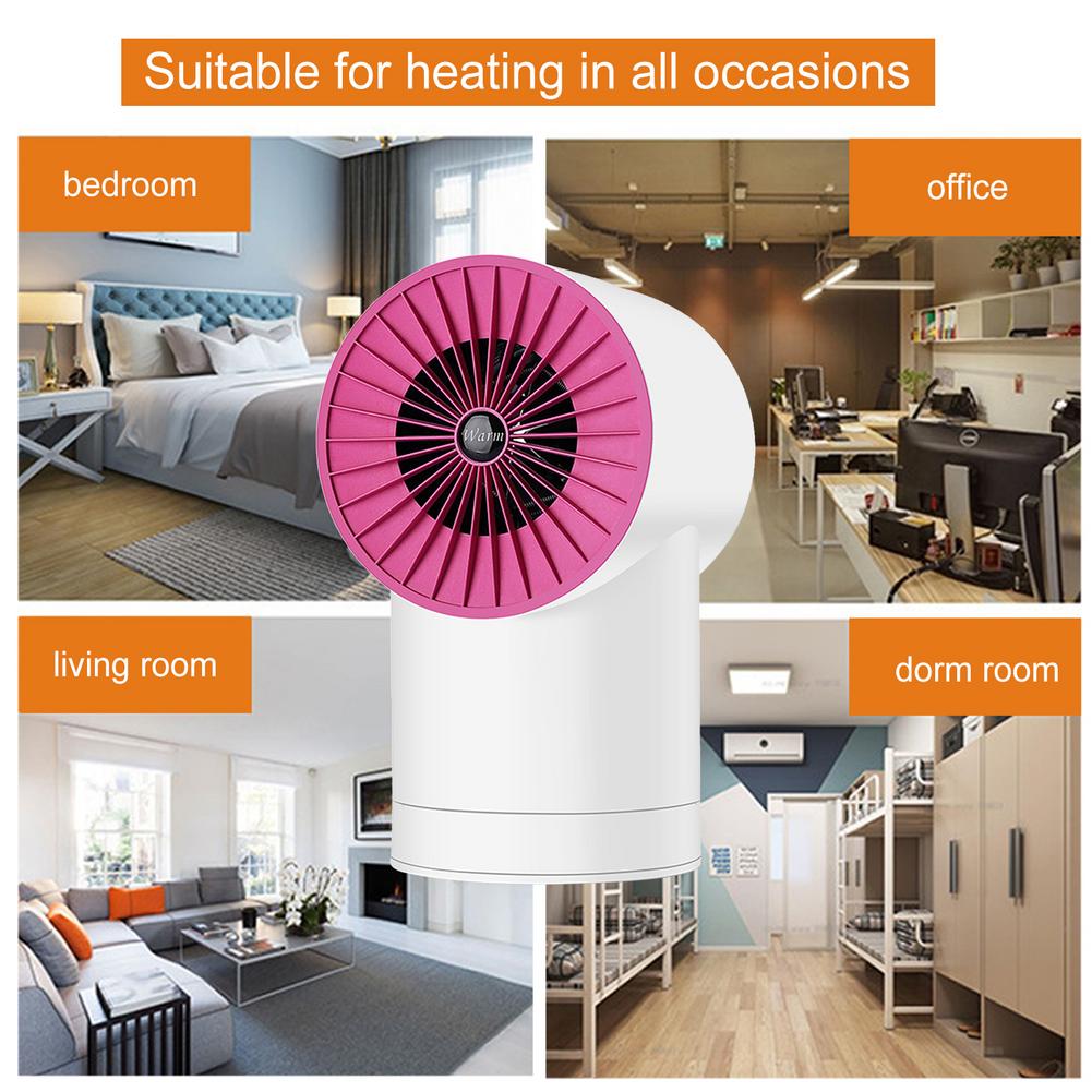 Electric Space Heater USB Powered Fan Heater for Indoor Heating Camping Any Place Adjustable Thermostat