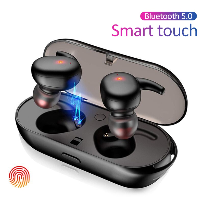 Tws Bluetooth 5.0 Touch Sport Waterdichte Oortelefoon Ruisonderdrukking Binaural Draadloze Bluetooth Headset Met Opladen Bin