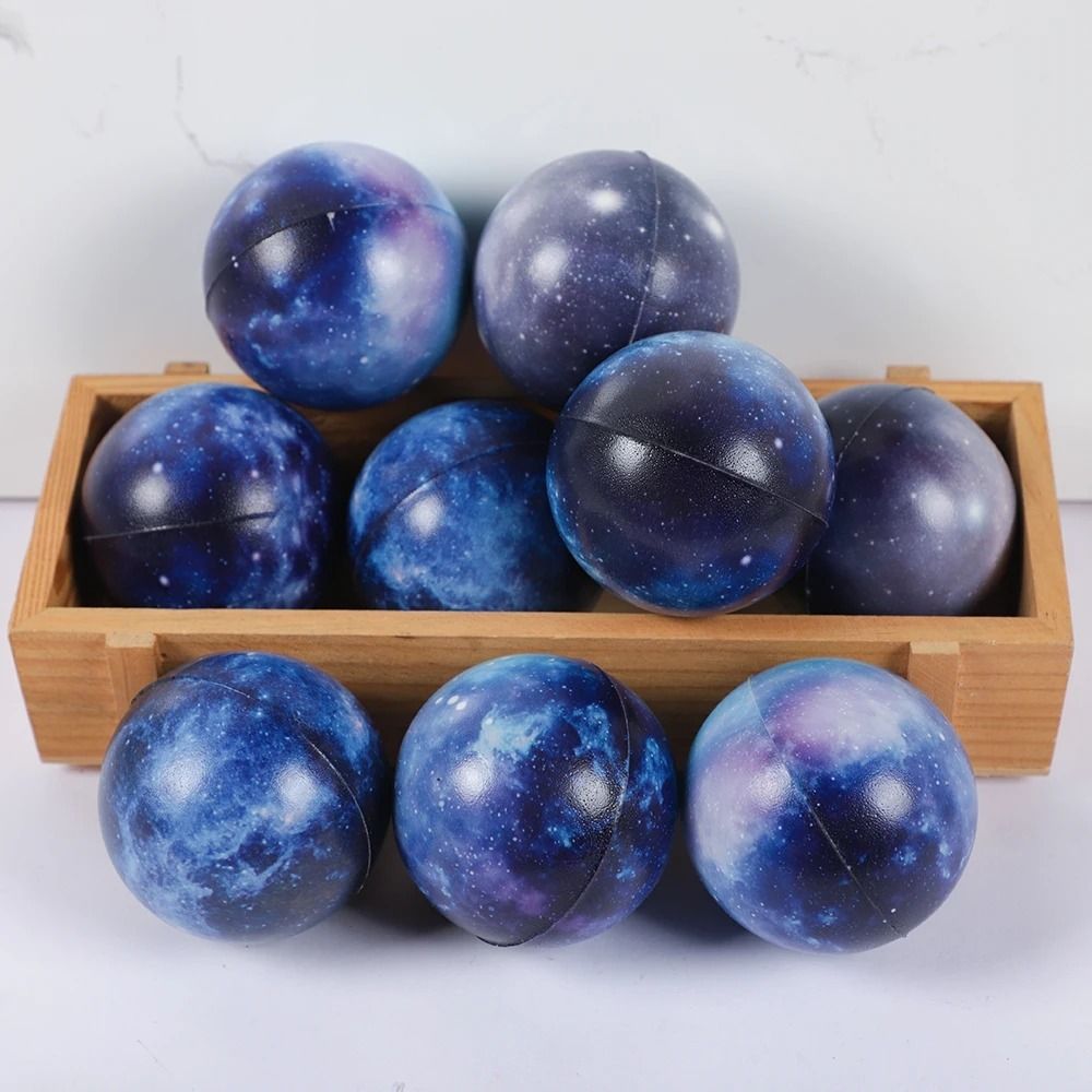Galaxy Solar System Planet Balls Slow Rebound Planets Space Planets Ball 6.3cm Soft Galaxy Foam Ball Theme Party: black