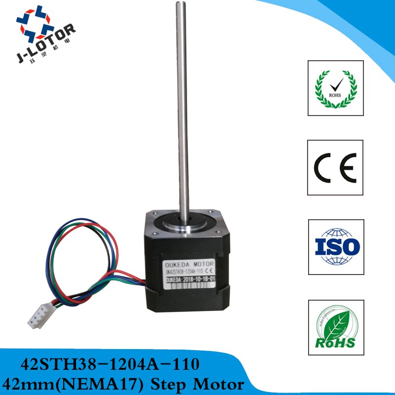 42mm Long Shaft Stepper Motor 0.45NM 1.2A NEMA17 42BYGH40 3D Printing Stepping Motor 110mm Long axis step motor