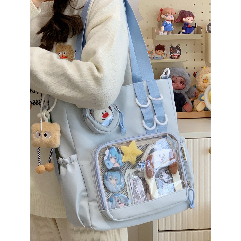 Y2k Ulzzang Ita Tas Origineel Leuke Jk Uniform Meisjes Preppy Stijl Schoudertas Liefde Badge Etalage Itabag