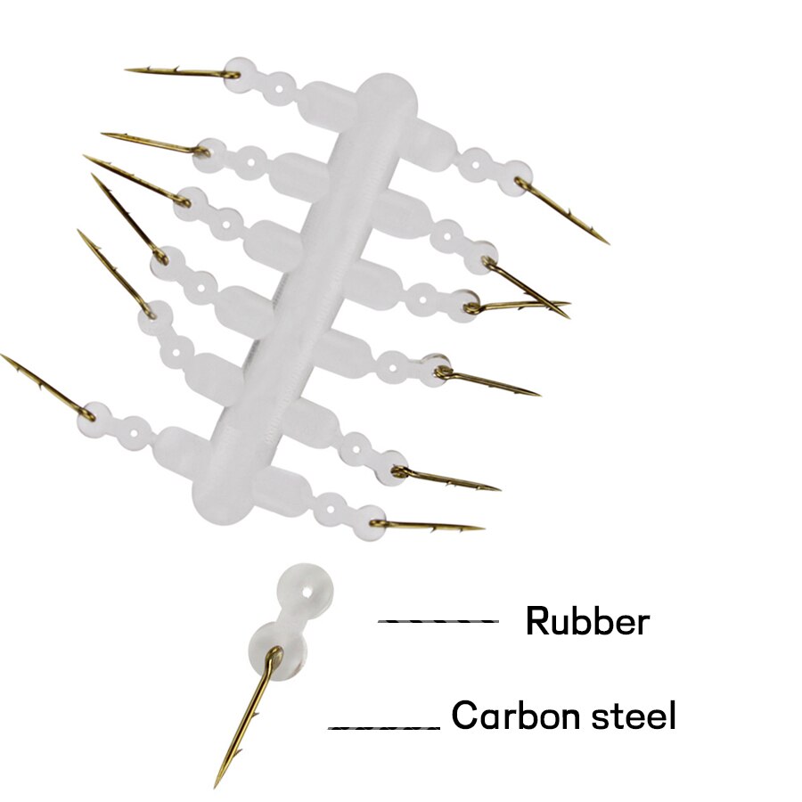 Cebo de Metal para pesca de carpa, Pin de espiga para aparejo de pelo con topes de goma transparente, alimentador de carpas para pesca, accesorio de aparejos