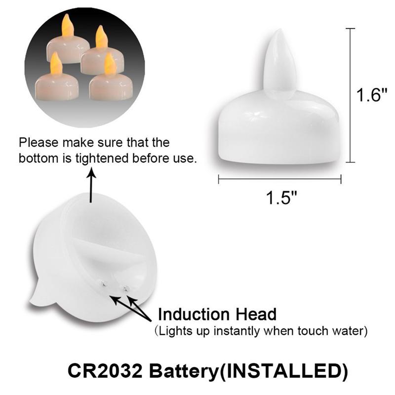 Waterproof Decorative Small LED Floating Candles for Wedding Party SPA Bath