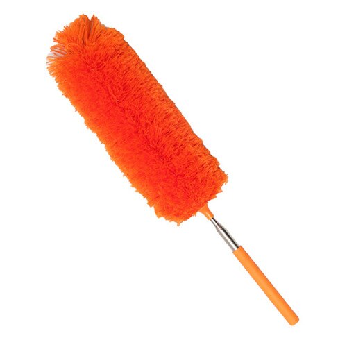 Duster Dust Cleaner Adjustable Stretch Extend Microfiber Feather Duster Furniture Dust Brush Household Cleaning Tools Static: Orange
