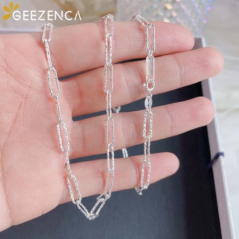 925 Sterling Zilver Shimmering Ketting Choker Eenvoudige Stijl Trend Party