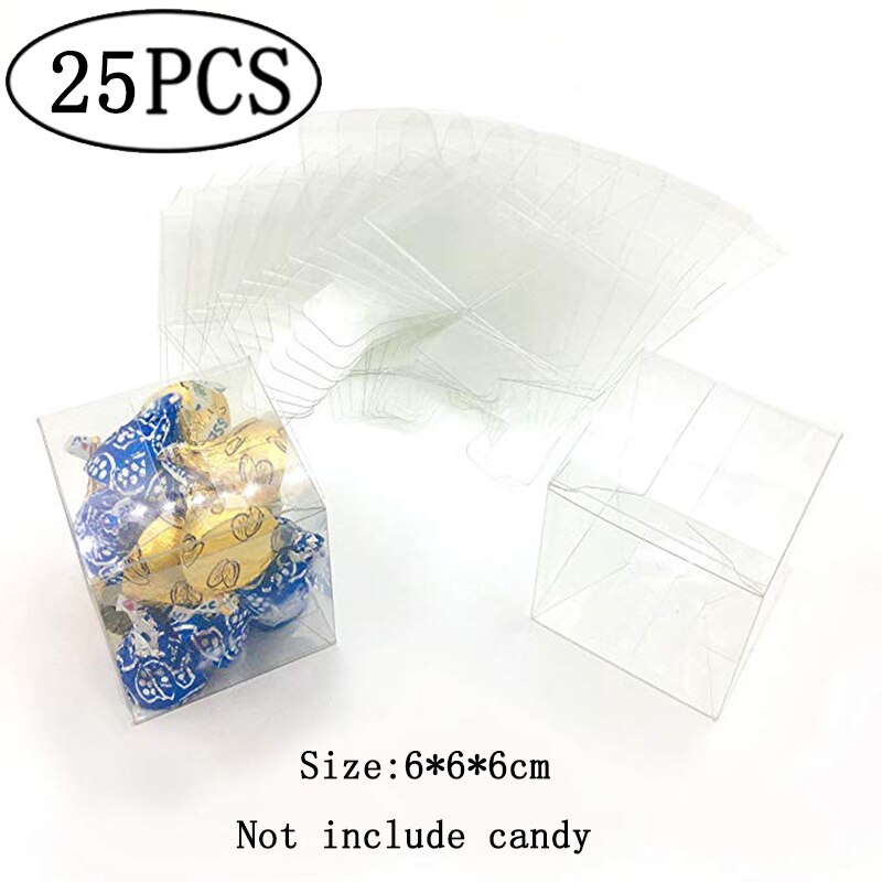 25pcs PVC Candy Box Birthday Party Event baby shower Decor Wedding Favor Party Supply bridesmaid Bag Box with Ribbon Flower: Transparent