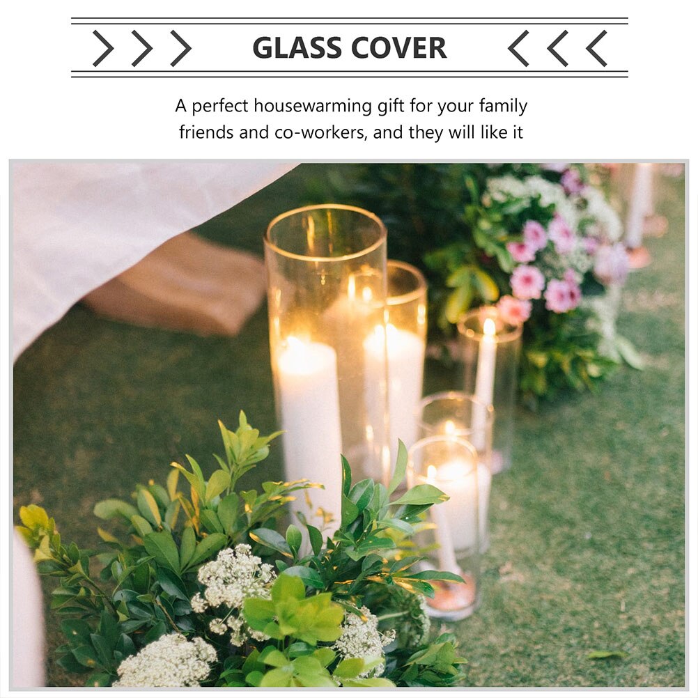 Glass Candle Cover Table Glass Candle Sleeves Wedding Centerpieces for Table