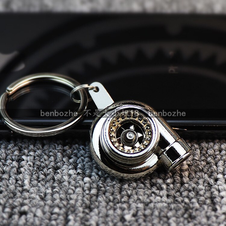 Jdm turbo nyckelring turboladdare nyckelring personlighet män och kvinnor bil nyckelring hänge: Silver-