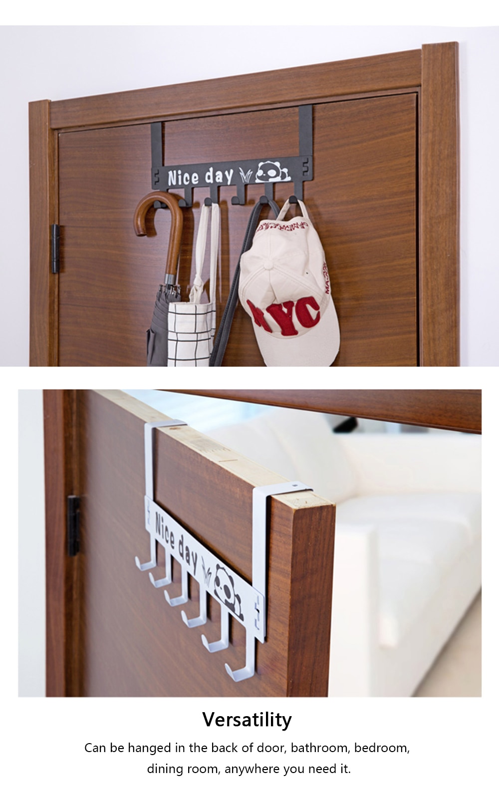 Gain de place 6 crochet fer porte armoire arrière crochet maison stockage fournitures portes et fenêtres cuisine serviette nettoyage tissu cintre crochet