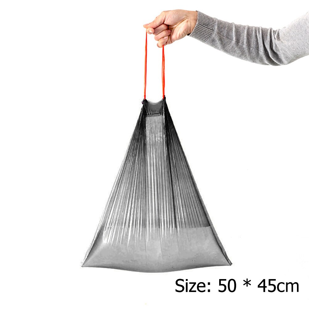 Drawstring Trash Cleaning Storage Bags Disposable Thickened Waste Garbage Bag Disposable Rubbish Garbage Bags Bathroom: Black