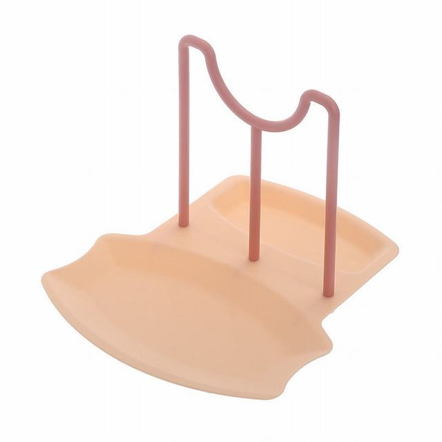 2/12 stk plastik grydelåg stativ klip komfur gryde låg ramme stativ til opbevaring af grydelåg fade opbevaring organizer holder: 1 stk lyserød