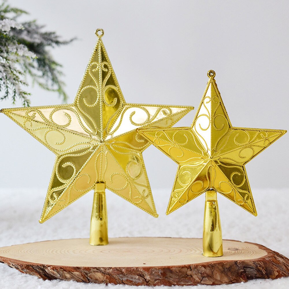 20Cm Ster Boom Topper Golden Star Kerstvakantie Boom Topper 5 Point Star Festival Treetop Decor Voor Home Party (Goud