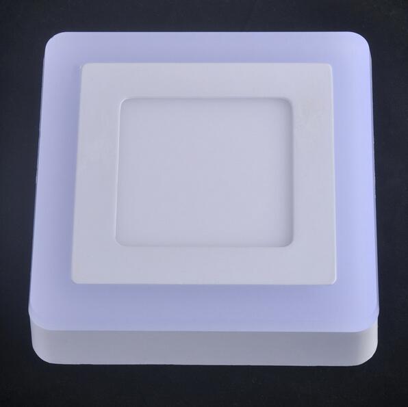 6 W 9 W 16 W 24 W Blauw + Wit Ronde/Vierkante Geen Cut Dubbele Kleur LED Panel licht Opbouw Downlight Led plafondlamp